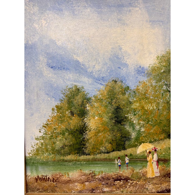 Vintage 1960 Impressionist Painting Signed Montrec For Sale - Image 10 of 12