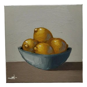 Vivek Mandalia, Bowl of Lemons, Oil on Canvas