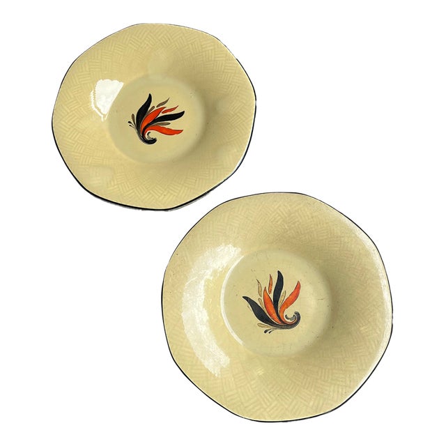 Pair of Small Ceramic Swedish Decorative Plates For Sale
