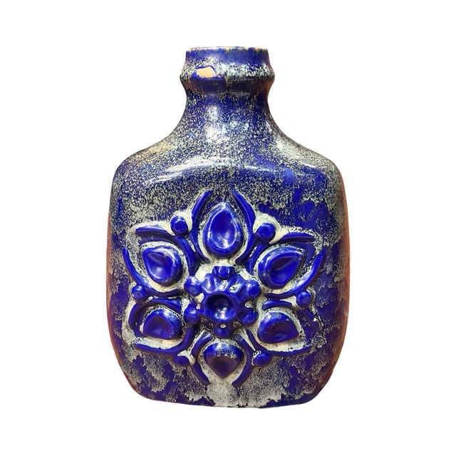 Cobalt Blue, Large, Ceramic Vase Strehla Keramik, Germany 1960s For Sale - Image 4 of 9