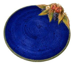 Large Decorative Glazed Ceramic Platter by Laurence Saint-Amour, 1950s