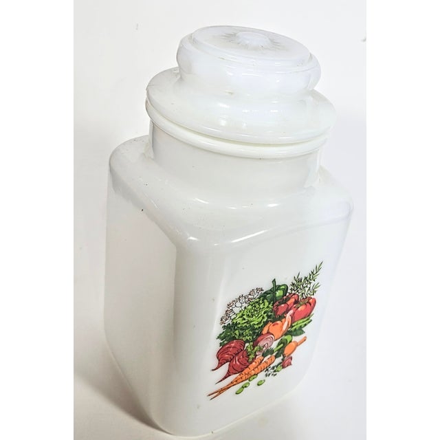 Harvest Milk Glass Canister For Sale - Image 4 of 10