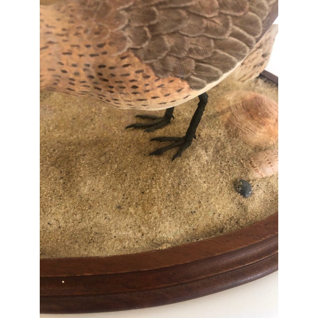Nantucket Oval Tabletop Sculpture of Carved Wood Sandpipers on the Beach For Sale - Image 9 of 11