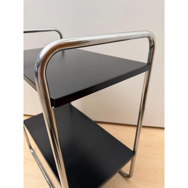 Steel Tube Side Table in Black and Chrome from Mauser Werke, Germany, 1950 For Sale - Image 9 of 18