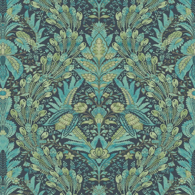 Lewis & Wood Hawksmoor Peacock Extra Wide 52" Botanic Style Wallpaper Sample Chairish