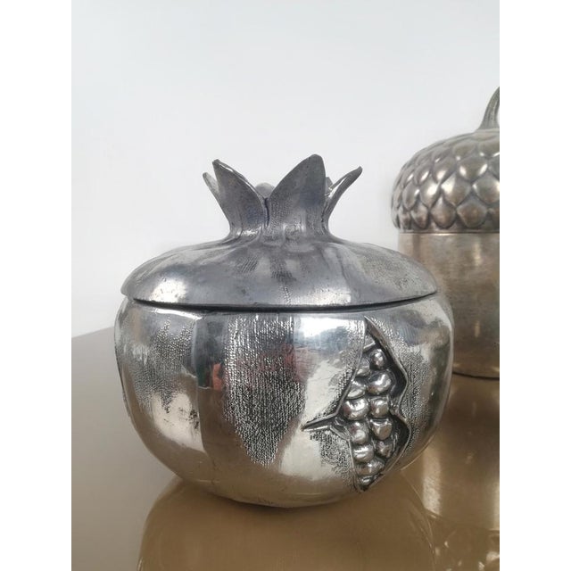 Mid-Century Modern Silver Plated Pomegranate Ice Bucket by Mauro Manetti, Florence, Italy, 1970s For Sale - Image 3 of 15