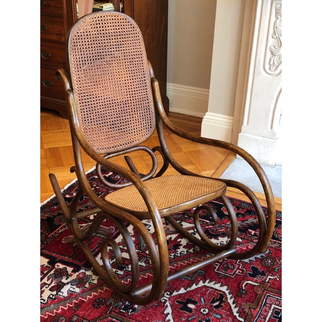 Wood Vintage Thonet-Style Bentwood Rocker For Sale - Image 7 of 13