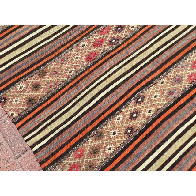 1960s Vintage Turkish Striped Kilim Rug - 58" X 94.5" For Sale - Image 5 of 11