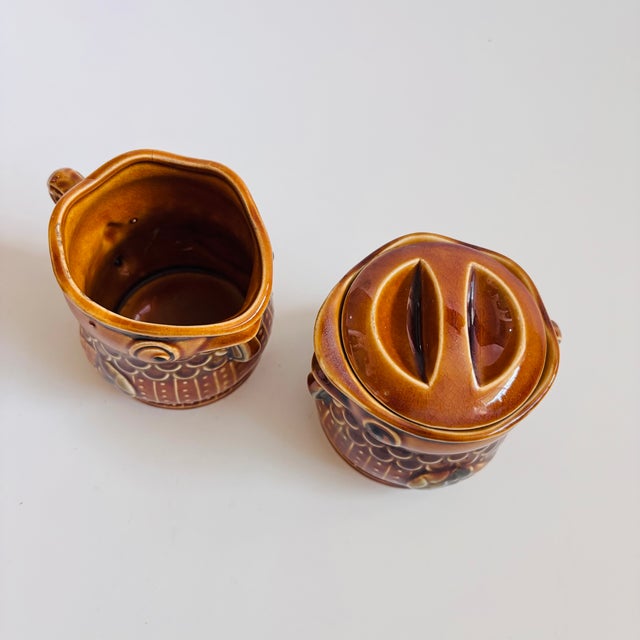 Mid Century Pottery Chicken Tea Set - Teapot, Creamer, and Sugar Bowl For Sale - Image 9 of 14