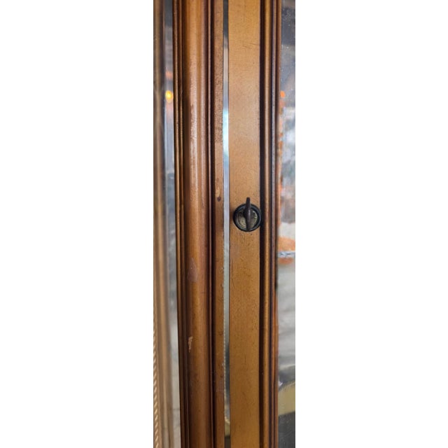 Mid 20th Century Vintage French Rococo Copper-Gilt Bow Front Tall Curio Cabinet With Mirrored Back For Sale - Image 5 of 11