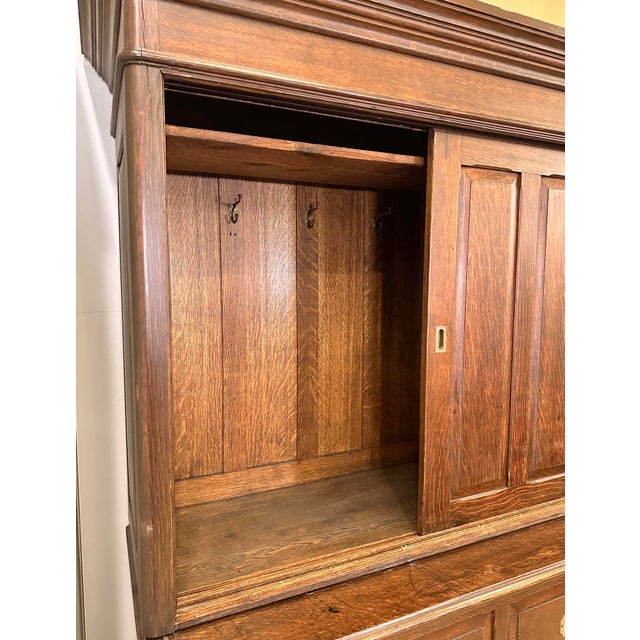 Brown Late 19th Century Solid Quarter Sawn Oak Cabinet For Sale - Image 8 of 14