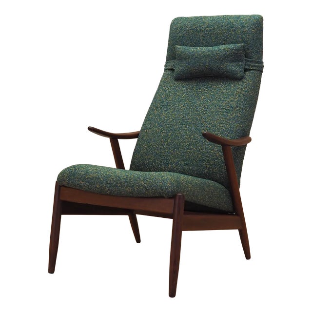 Danish Green Melange Armchair, 1970s For Sale