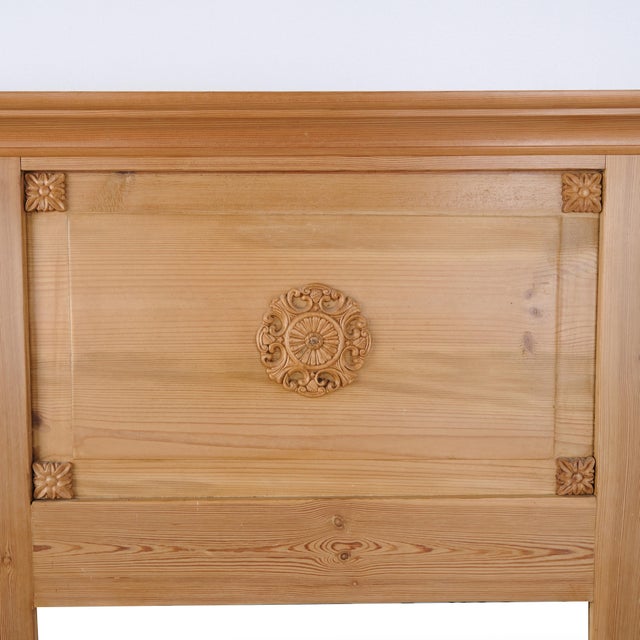 Rectangular Mirror in Pine with Carved Details, 1940s For Sale - Image 6 of 8
