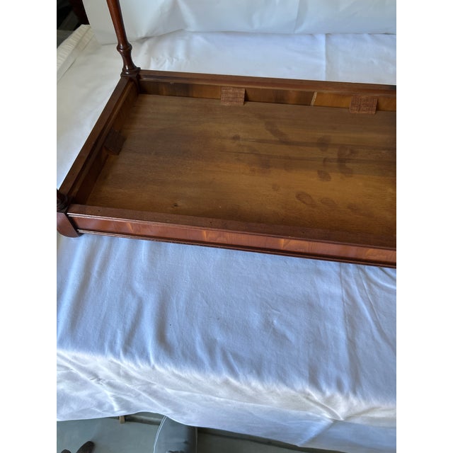 Pair of Antique English Mahogany Two-Tier Side Tables on Casters, Circa 1900 For Sale - Image 9 of 16