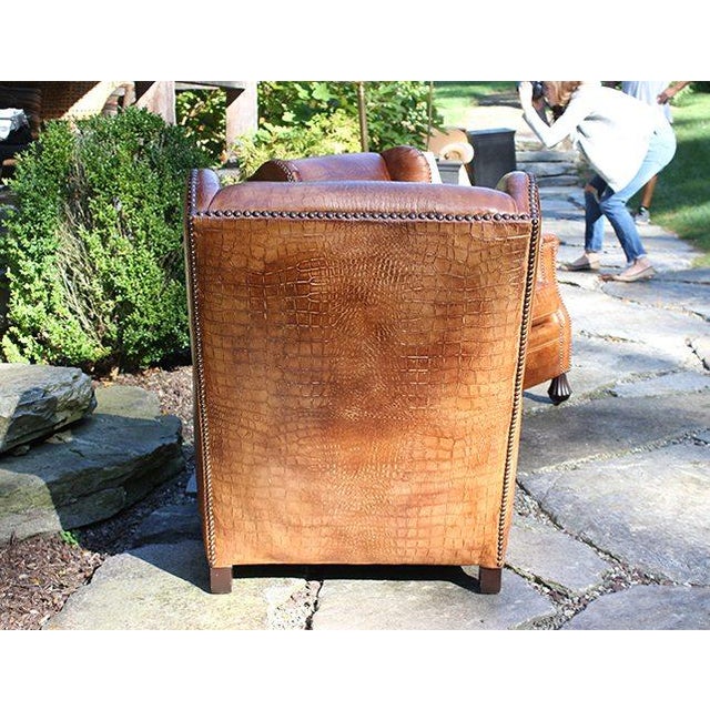 English Vintage Hancock & Moore Leather Club Chairs- a Pair For Sale - Image 3 of 11