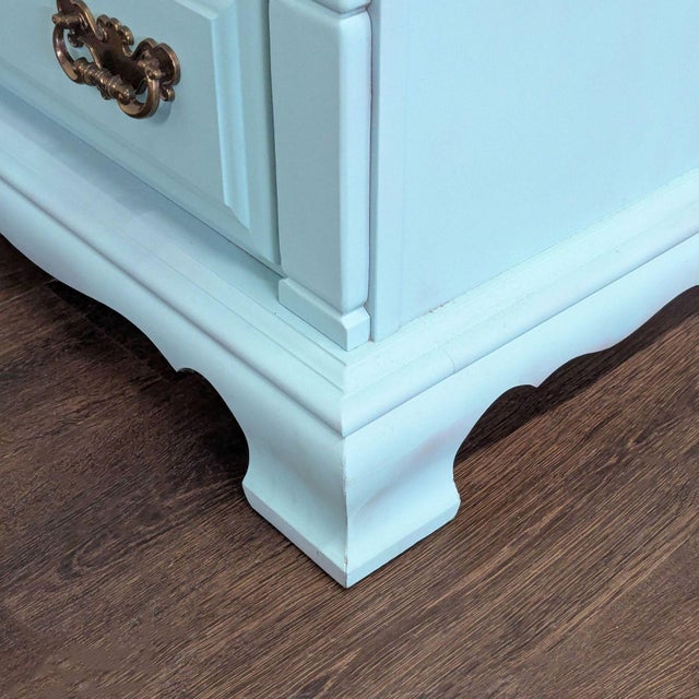 Blue Sumter Blue Classic 6-Drawer Dresser With Brass Handles For Sale - Image 8 of 9