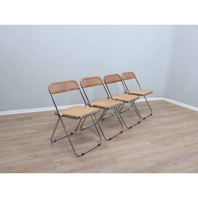 1970s Wood & Vienna Straw Plia Chairs from Castelli, 1970s, Set of 4 For Sale - Image 5 of 14