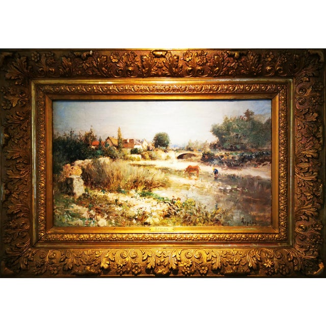 Adolphe Appian, Landscape in the Ain, 1800s, Oil on Canvas, Framed For Sale - Image 10 of 10