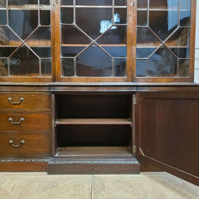 18th Century English Glazed Mahogany Bookcase For Sale - Image 11 of 13