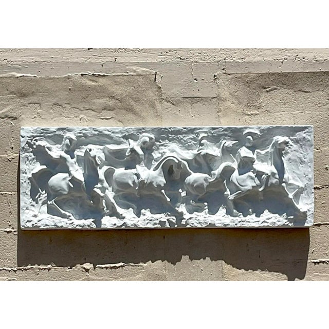 Mid-Century Modern Vintage Mid-Century Modern Segura Painted Fiberglass Gladiator Wall Relief For Sale - Image 3 of 12