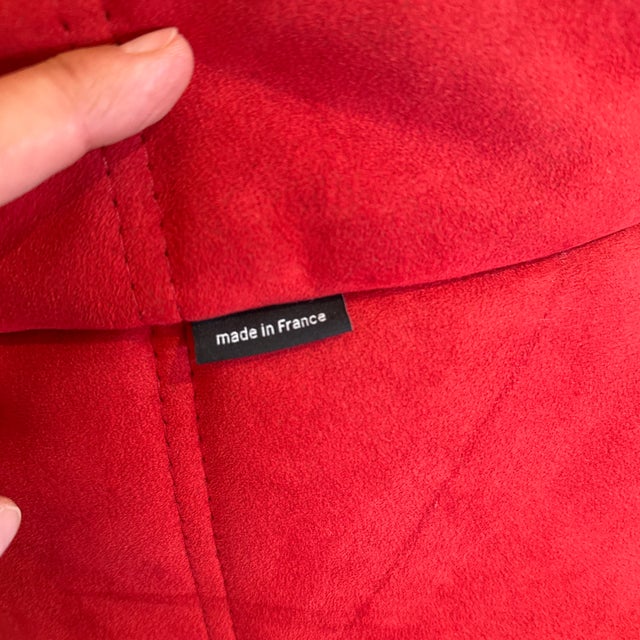 Michel Ducaroy for Ligne Roset Togo Armless Sofa, Alcantara Goya Red For Sale - Image 10 of 12