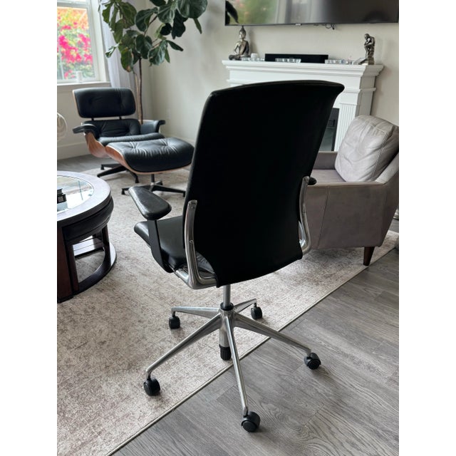 Animal Skin Vitra Meta Leather Swivel Chair For Sale - Image 7 of 8