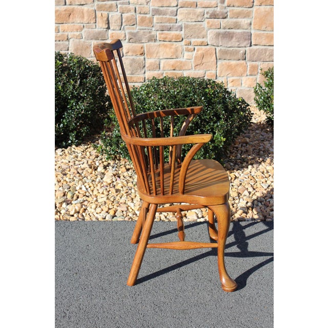 Thomasville Fisher Park Pecan Windsor Armchairs—A Pair For Sale - Image 17 of 18