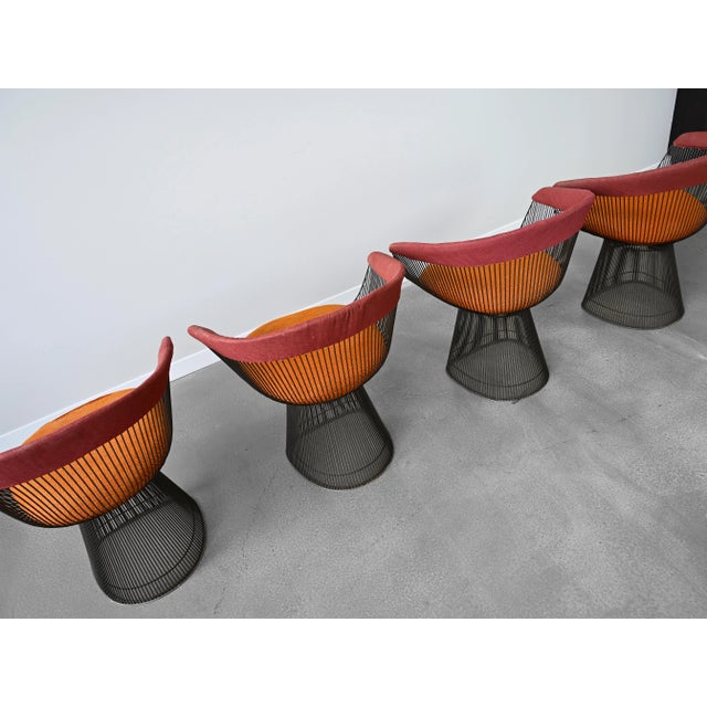 Vintage Warren Platner Bronze Dining Chairs for Knoll International - Set of Four For Sale - Image 14 of 17