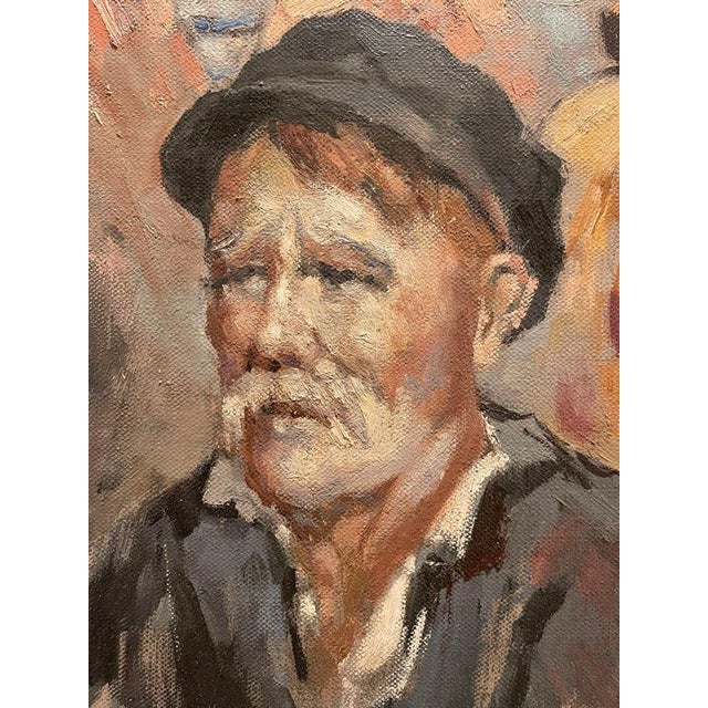 Yves Dieÿ, Breton Fishermen, Oil on Canvas For Sale - Image 5 of 12