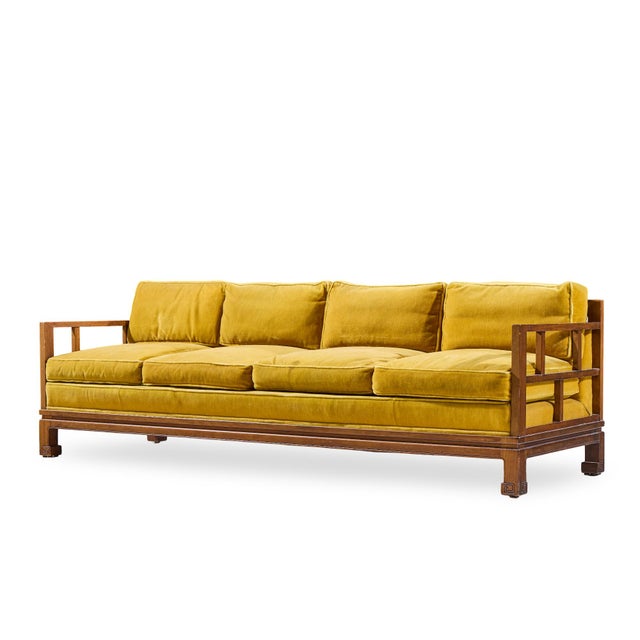 Mid-Century Modern Michael Taylor for Baker Furniture Far East Collection Mid Century Walnut Sofa For Sale - Image 3 of 10