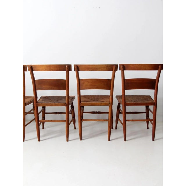 Antique Rush Seat Dining Chairs Set of 6 For Sale - Image 9 of 13