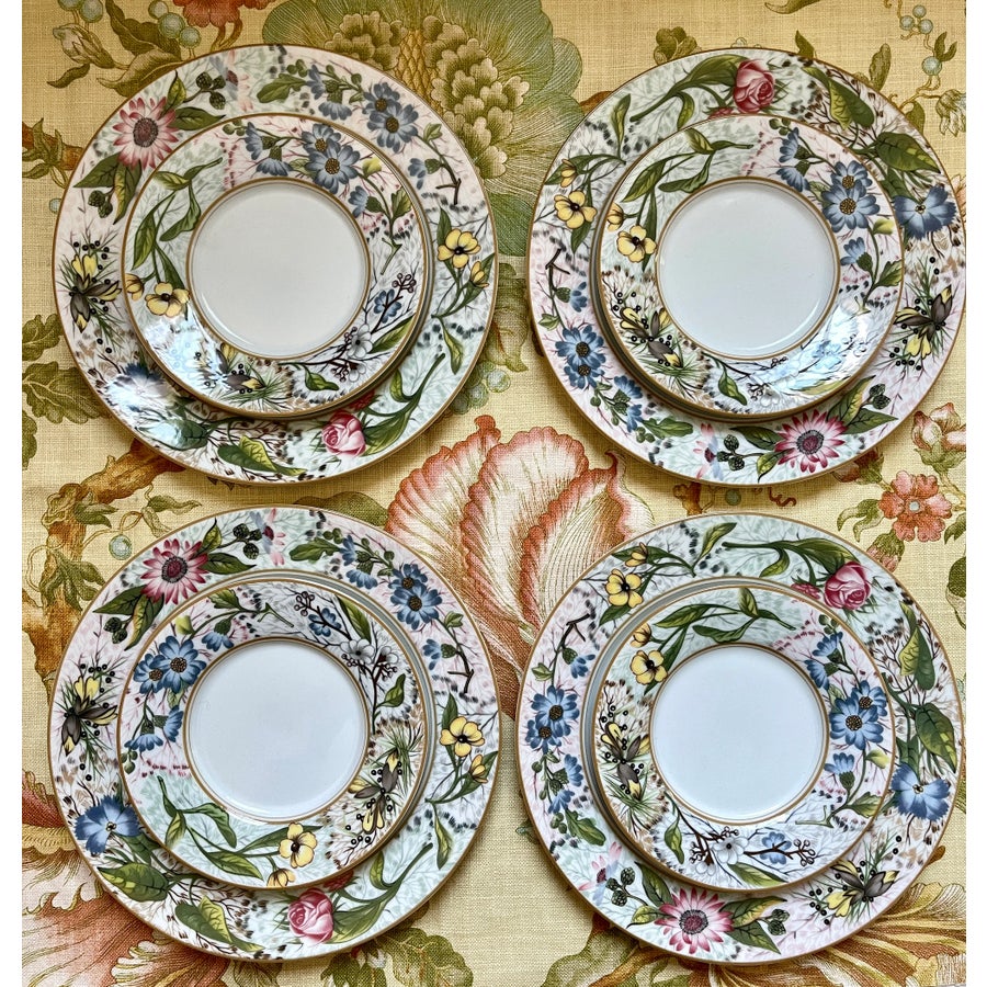 1990s Fitz & Floyd Summer Fern Plates - Set of 8 | Chairish
