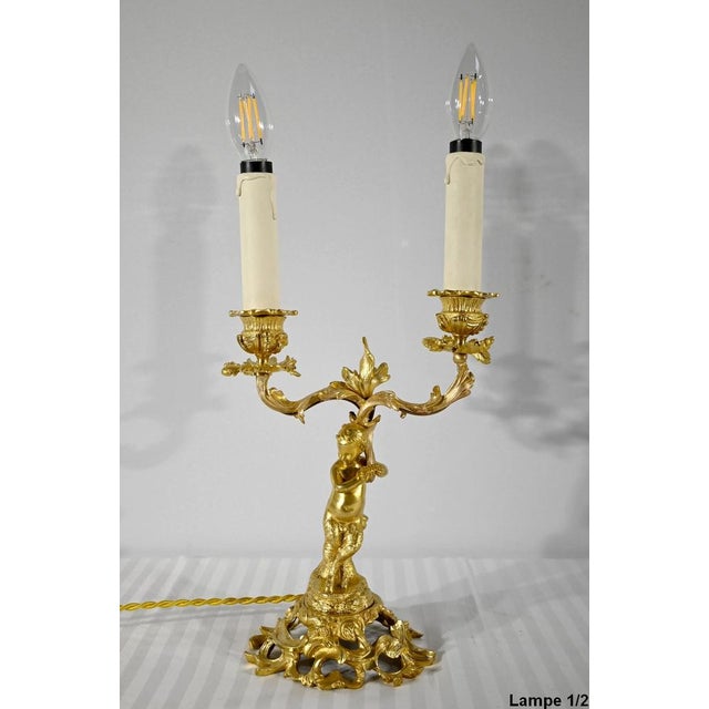 Late 19th Century Candleholders in Gilded Bronze, Set of 2 For Sale - Image 6 of 18