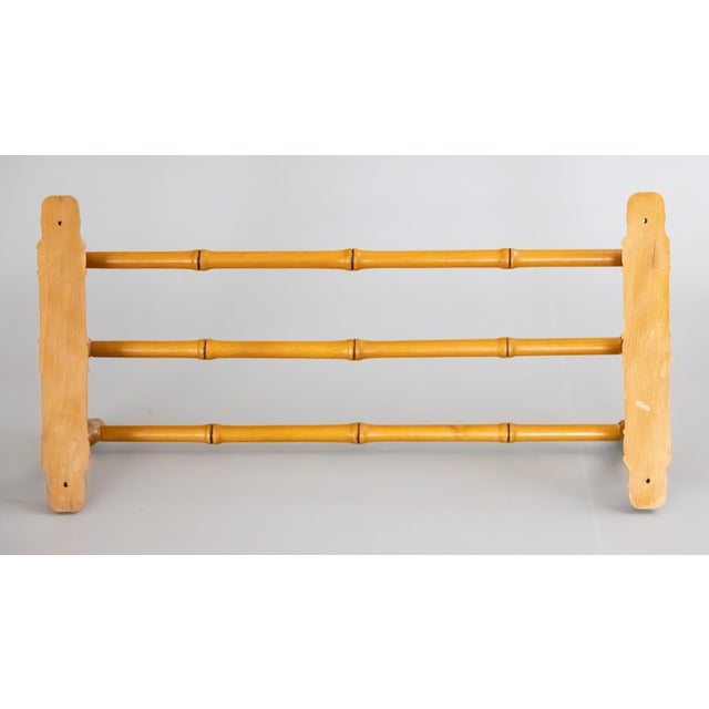 Antique French Faux Bamboo Triple Towel Holder Wall Rack For Sale In Houston - Image 6 of 7