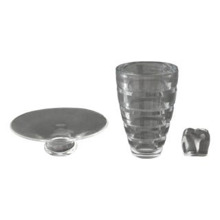 Baccarat, Etc. Clear Crystal Vessels, 3 For Sale