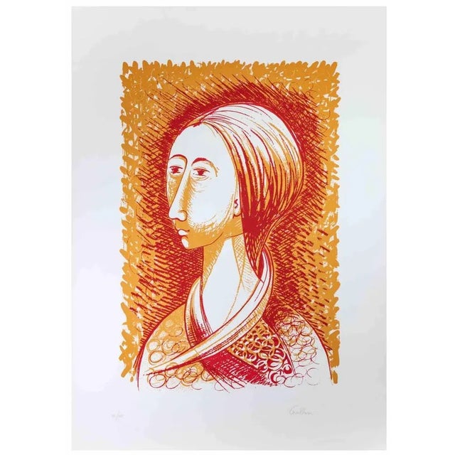 The Woman in Red is a lithograph on paper realized by Alberto Cavallari in the 1970s. Hand-signed, and numbered, edition...