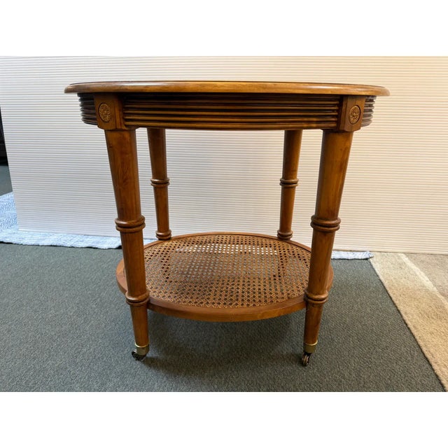 Ethan Allen Ethan Allen British Classics Freeport Oval Side Table on Casters For Sale - Image 4 of 12