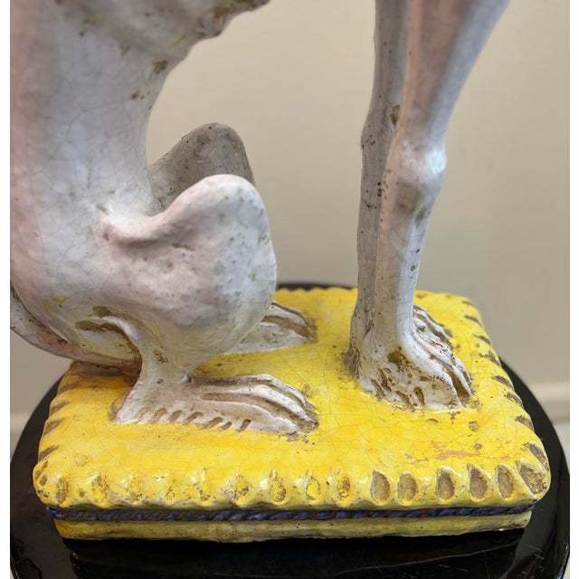 1970s Italian Terracotta Glazed Greyhound on Seated Base For Sale In Greensboro - Image 6 of 12