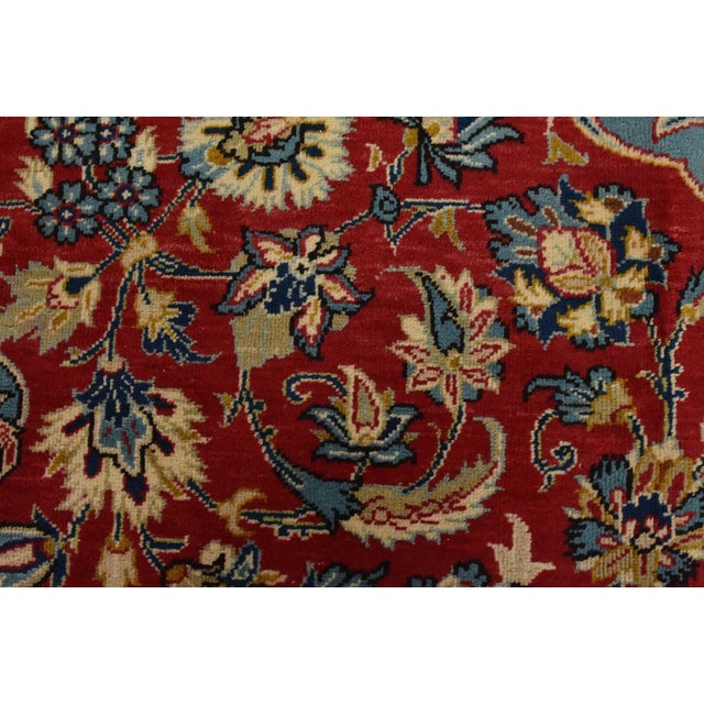Najafabad Rug 7’8” X 10’11” Red Wool Vintage Traditional Hand-Knotted Carpet For Sale - Image 9 of 15