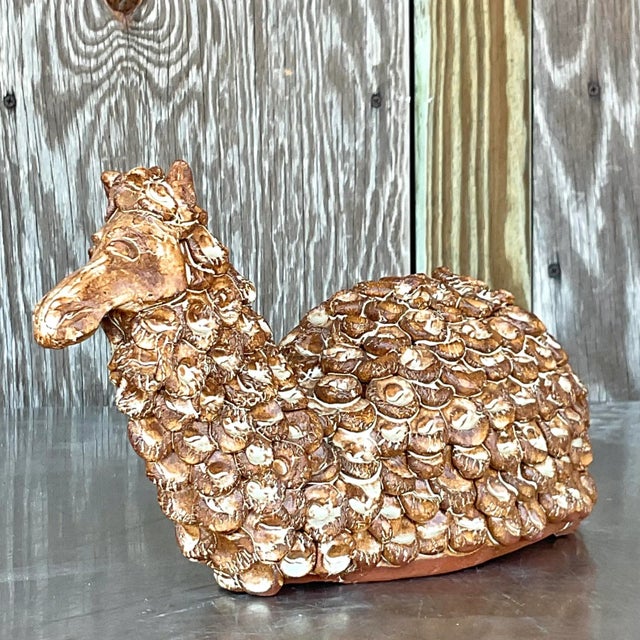 Vintage Boho Slab Built Pottery Camel For Sale - Image 4 of 9
