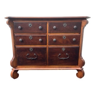 Ralph Lauren Style Mahogany & Pine Romweber European Shaped Chest of Drawers or File Cabinet For Sale