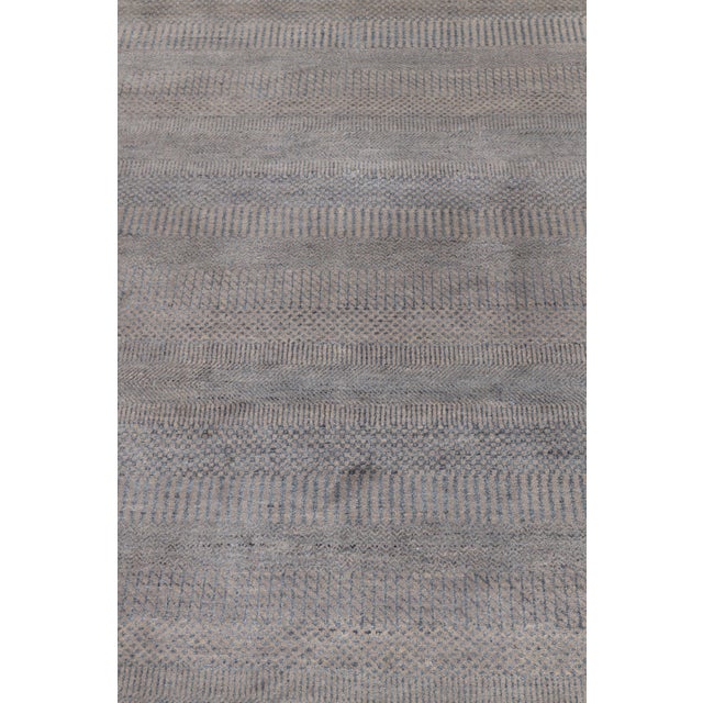 4' x 16' Savannah Hand Knotted Modern Grey Wool & Silk Rug For Sale - Image 13 of 17