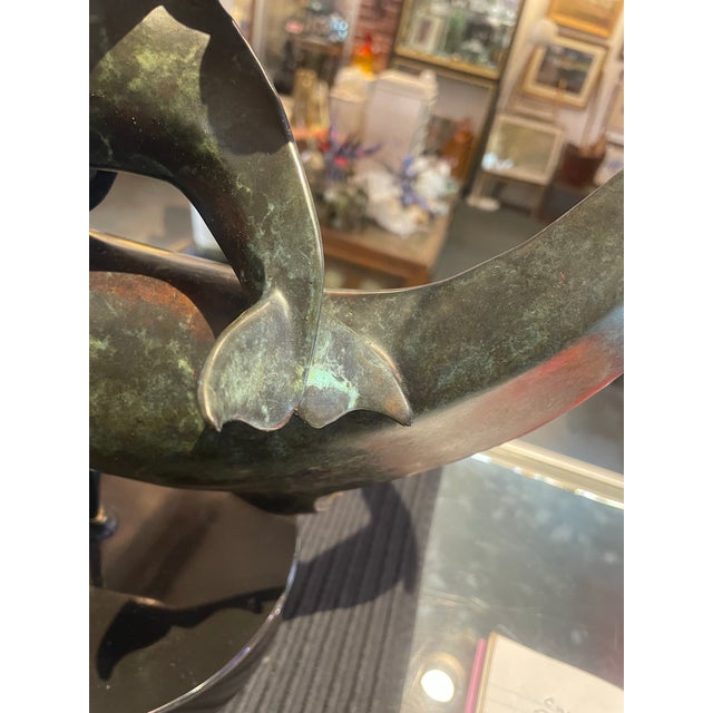 Metal 1980s Original Bronze Dolphin With Child by James Bottoms For Sale - Image 7 of 8
