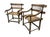 Pair Antique African Baule Chief Armchairs. Nice solid wood design, carved features throughout. Some metal caps and studs...