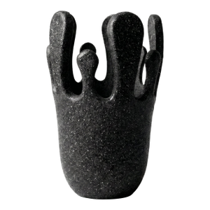 Crown Vase in Black Stone