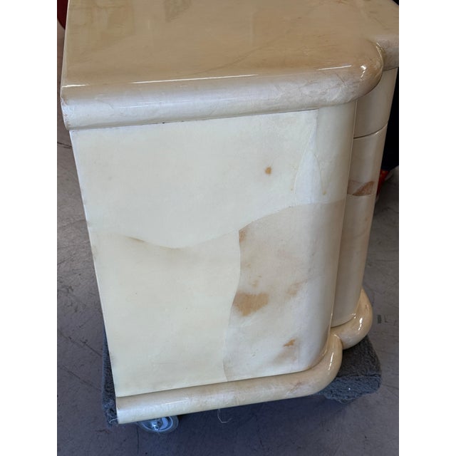 1980s Enrique Garcel for Jimeco Goatskin Lacquered Night Stands, A Pair For Sale - Image 12 of 18