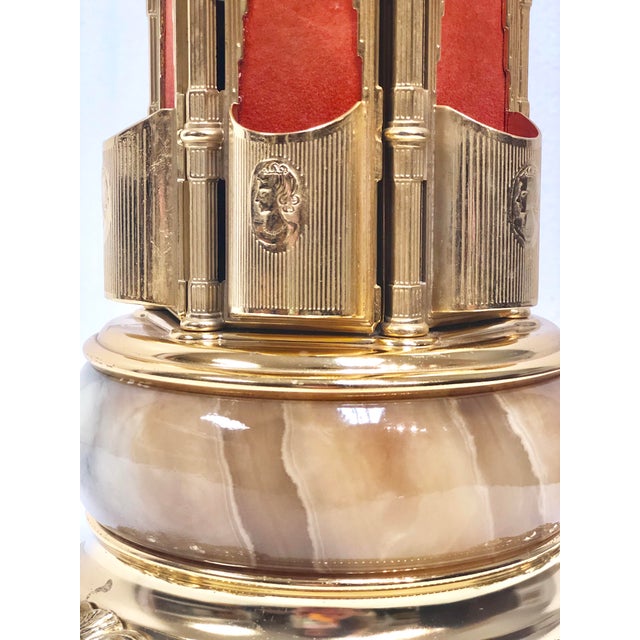 Vintage MidCentury Brevettato Gold Gilded Cigarette & Lipstick Holder