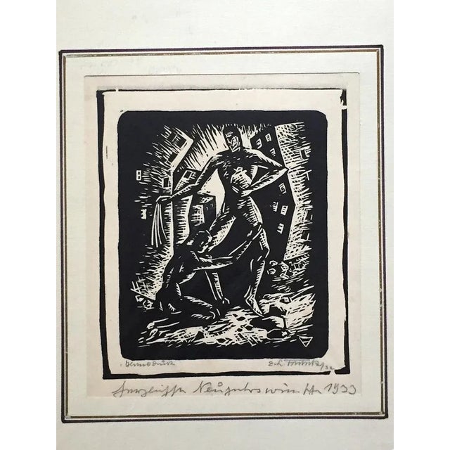 Image dimensions: 15.3x13 cm. The Plea is an original woodcut realized by an artist of the 20th century. Good conditions....