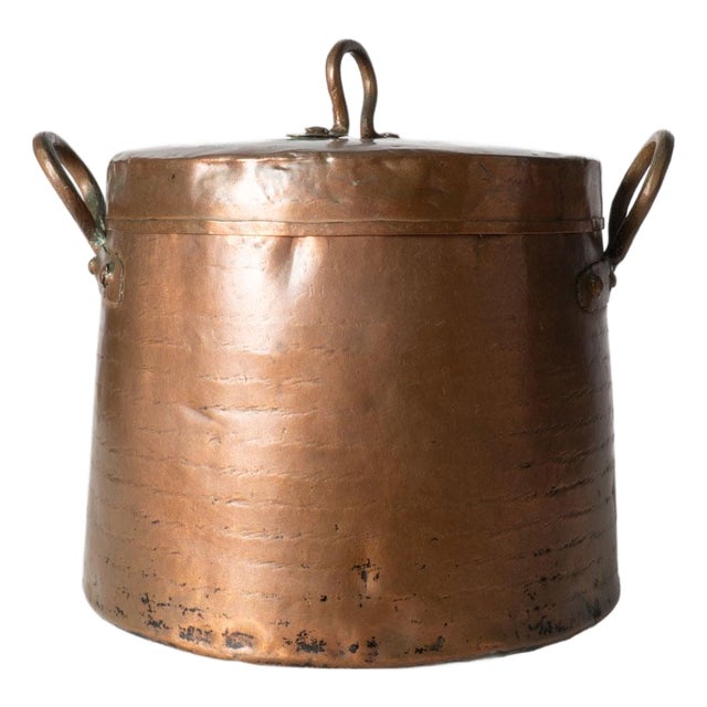 Hand Wrought Copper Double Handle Pot For Sale