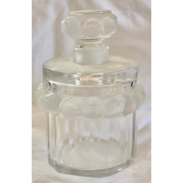 Mid-Century Modern Vintage Lalique Birds Crystal Perfume Bottle With Stopper Made in France For Sale - Image 3 of 4